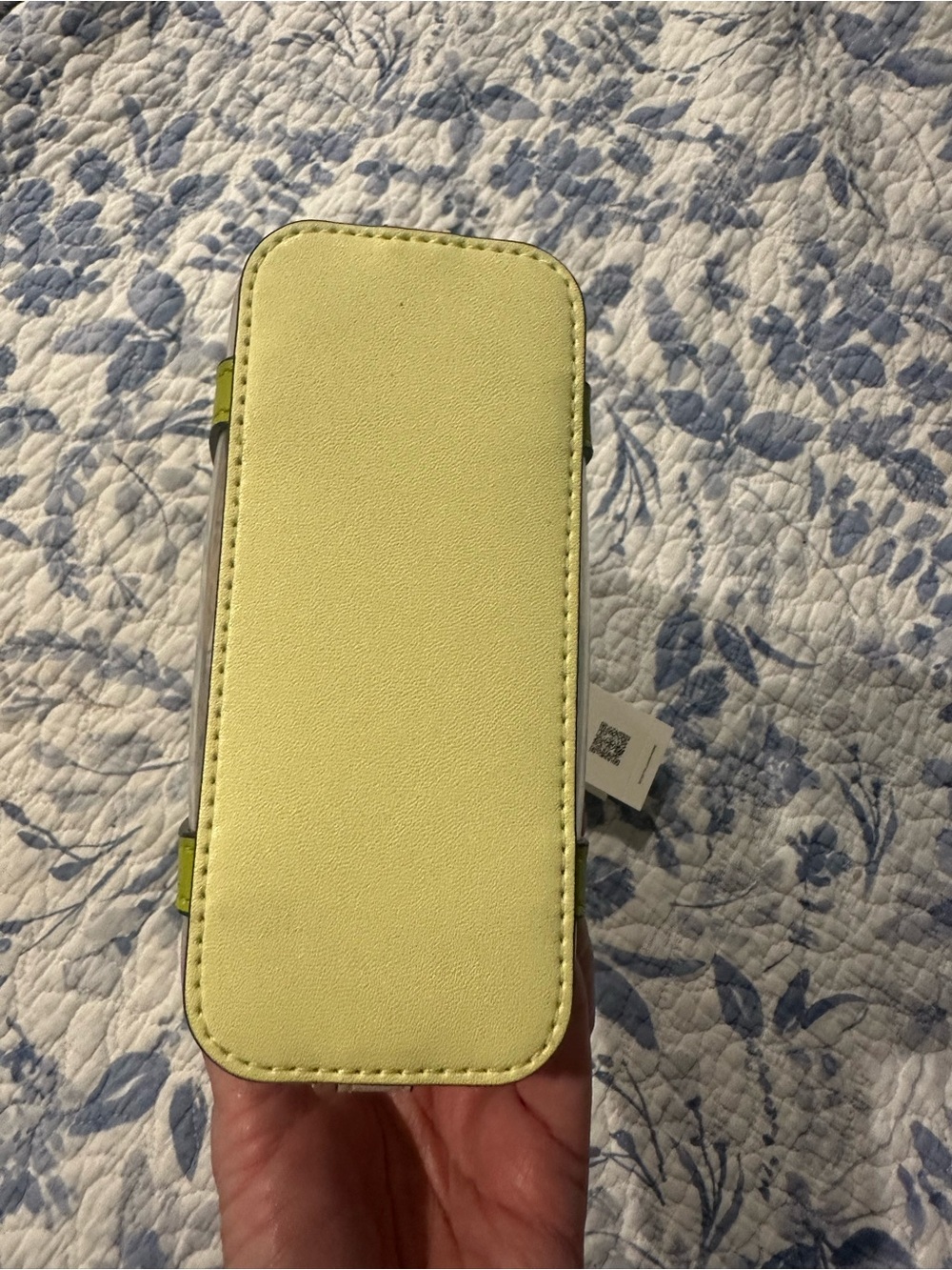 Tory Burch Clear Tote with Neon Yellow Trim and Tan Logo - Picture 6 of 9